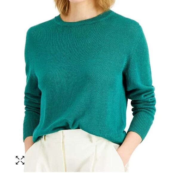 NWT Weekend MaxMara Volpino Linen Knit Top Green size Small - Picture 1 of 9